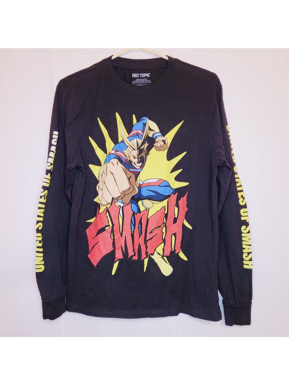 My Hero Academia Mens Black Long Sleeved Graphic Tshirt  Size Small